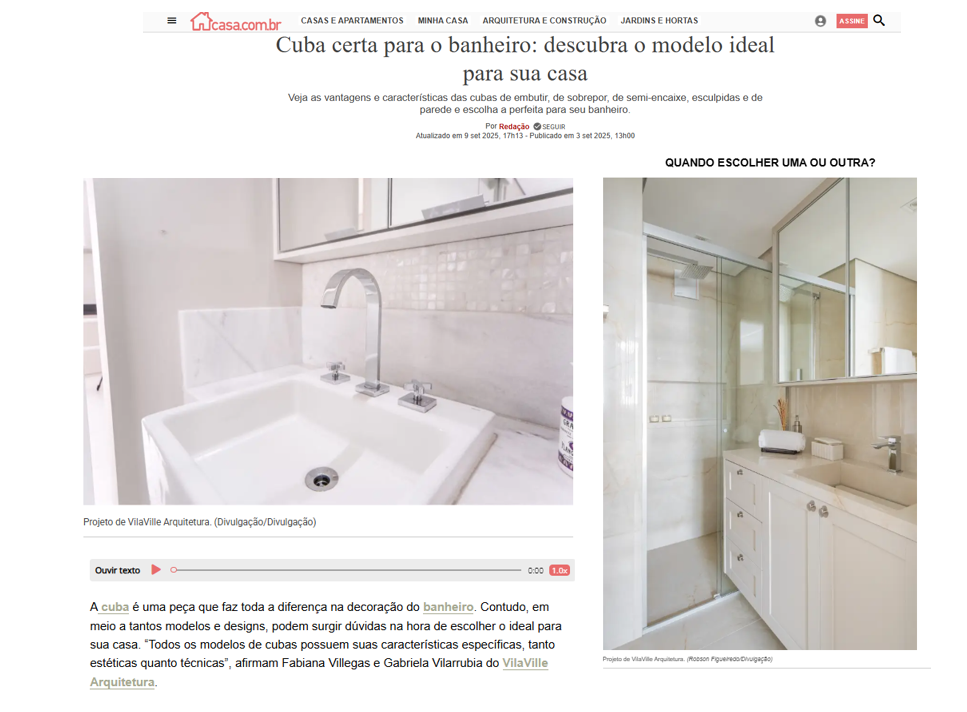Casa.com.br - Cuba certa para o banheiro