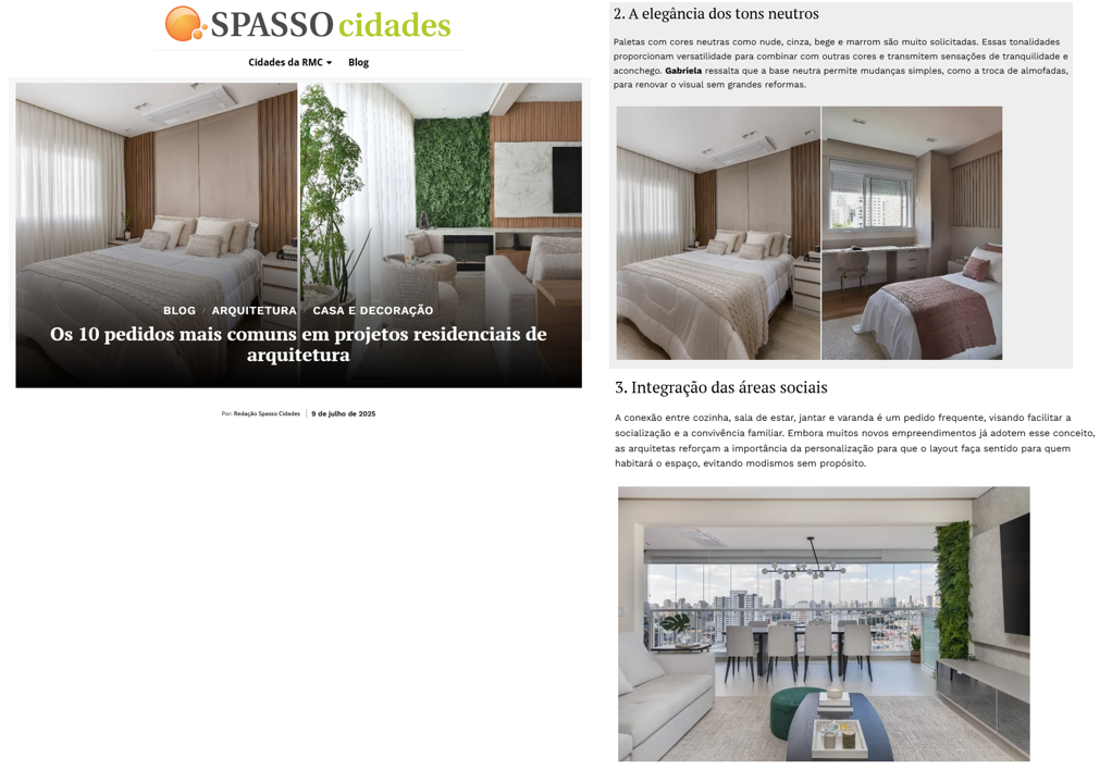 Spasso Cidades - Os 10 pedidos mais comuns em projetos residenciais de arquitetura